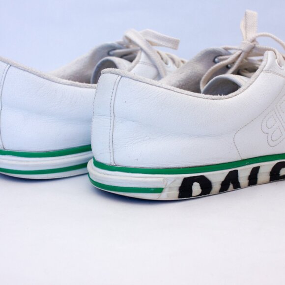 650$ BALENCIAGA - Match Tennis Distressed Leather Sneakers - Men - White Size 10 - Picture 10 of 16